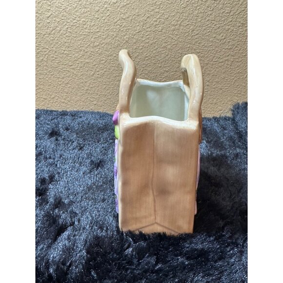 Bella Casa By Ganz Ceramic Purse Vase With Woman Design & Lavender - Picture 2 of 7